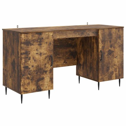 Бюро с рафт Опушен дъб 142,5 x 50 x 75 см Инженерна дървесина