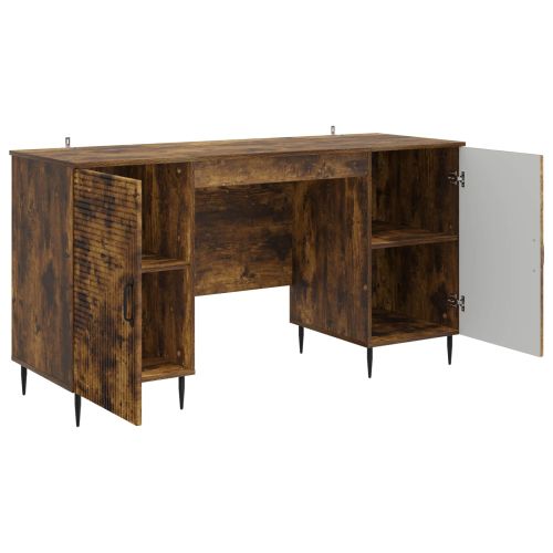 Бюро с рафт Опушен дъб 142,5 x 50 x 75 см Инженерна дървесина