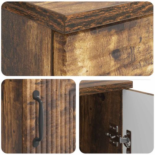 Бюро с рафт Опушен дъб 142,5 x 50 x 75 см Инженерна дървесина