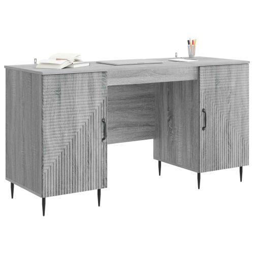 Бюро с рафт Сива сонома 142,5 x 50 x 75 см Инженерна дървесина