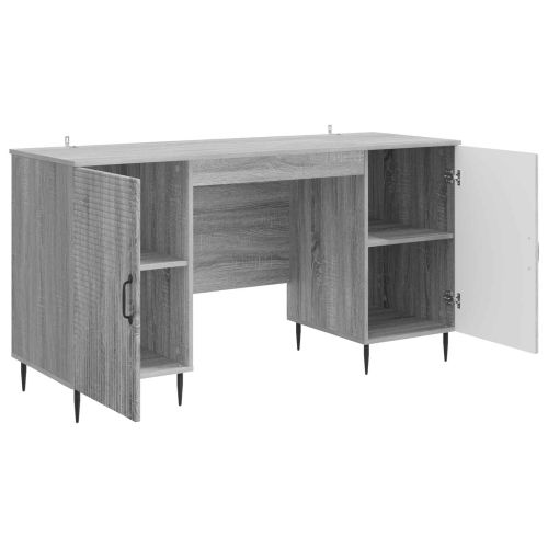 Бюро с рафт Сива сонома 142,5 x 50 x 75 см Инженерна дървесина