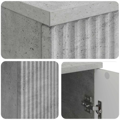 Бюро с рафт Бетонно сиво 142,5 x 50 x 75 см Инженерна дървесина