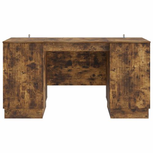 Бюро с рафт Опушен дъб 142,5 x 50 x 75 см Инженерна дървесина