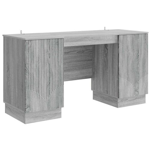 Бюро с рафт Сива сонома 142,5 x 50 x 75 см Инженерна дървесина