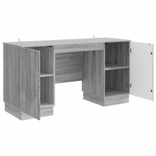 Бюро с рафт Сива сонома 142,5 x 50 x 75 см Инженерна дървесина