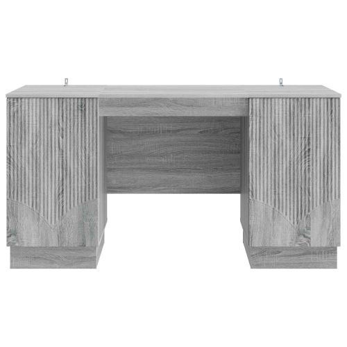 Бюро с рафт Сива сонома 142,5 x 50 x 75 см Инженерна дървесина