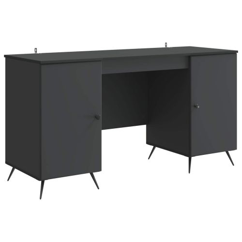 Бюро с рафт Черно 142,5 x 50 x 75 см Инженерна дървесина
