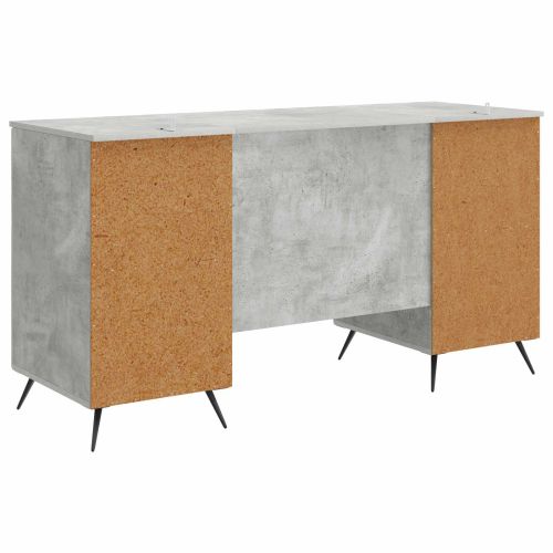Бюро с рафт Бетонно сиво 142,5 x 50 x 75 см Инженерна дървесина