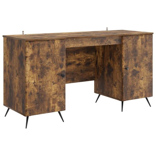 Бюро с рафт Опушен дъб 142,5 x 50 x 75 см Инженерна дървесина