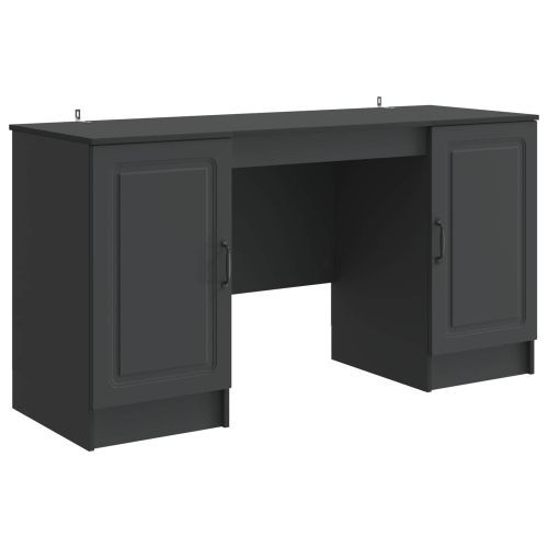 Бюро с рафт Черно 142,5 x 50 x 75 см Инженерна дървесина