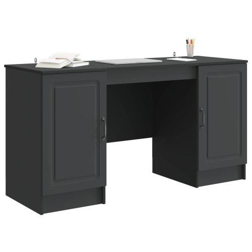 Бюро с рафт Черно 142,5 x 50 x 75 см Инженерна дървесина