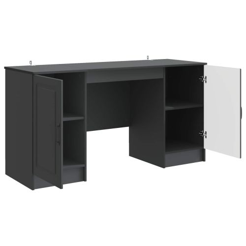 Бюро с рафт Черно 142,5 x 50 x 75 см Инженерна дървесина