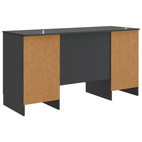Бюро с рафт Черно 142,5 x 50 x 75 см Инженерна дървесина