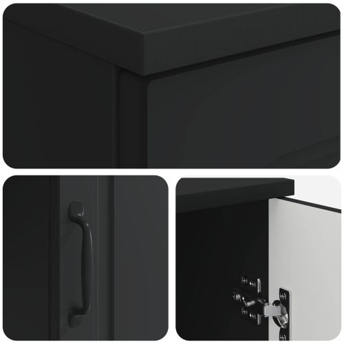 Бюро с рафт Черно 142,5 x 50 x 75 см Инженерна дървесина