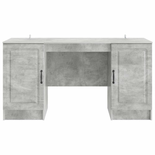 Бюро с рафт Бетонно сиво 142,5 x 50 x 75 см Инженерна дървесина