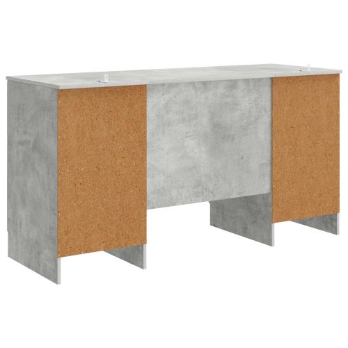Бюро с рафт Бетонно сиво 142,5 x 50 x 75 см Инженерна дървесина