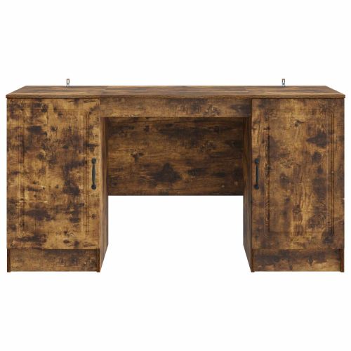 Бюро с рафт Опушен дъб 142,5 x 50 x 75 см Инженерна дървесина