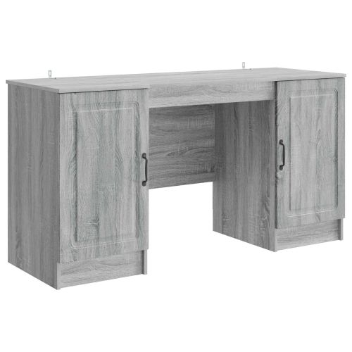 Бюро с рафт Сива сонома 142,5 x 50 x 75 см Инженерна дървесина