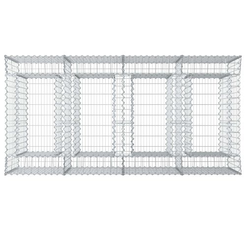 Габиона повдигнато легло 2 pcs Сребристо