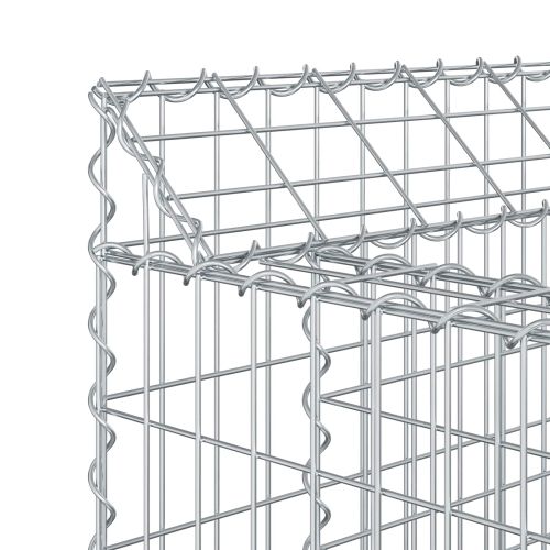 Габиона повдигнато легло 4 pcs Сребристо