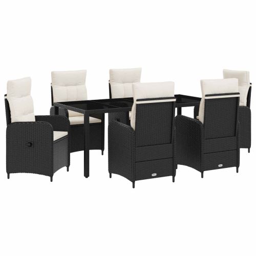 Комплект за хранене на открито 7 pcs Черно и кремаво бяло