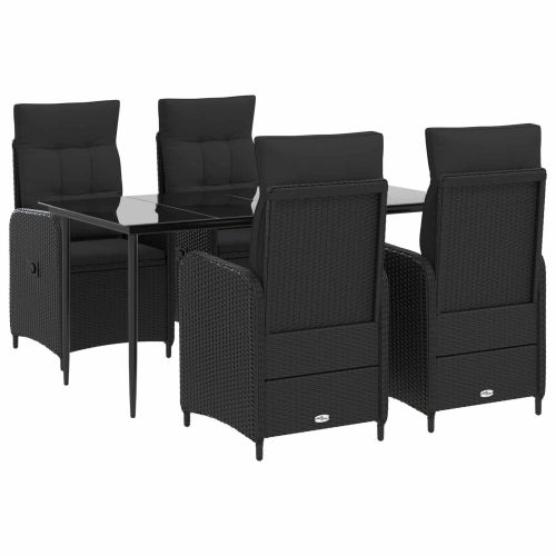 Комплект кафе маси 5 pcs PE ратан и стомана с прахово покритие