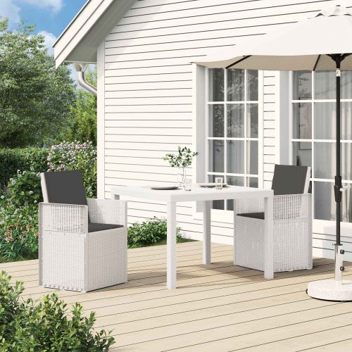 Комплект за хранене в градината 3 pcs Бяло и антрацит ПП