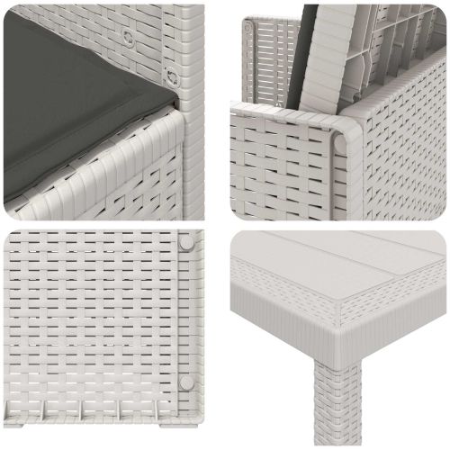 Комплект за хранене в градината 3 pcs Бяло и антрацит ПП