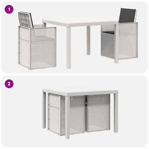 Комплект за хранене в градината 3 pcs Бяло и антрацит ПП