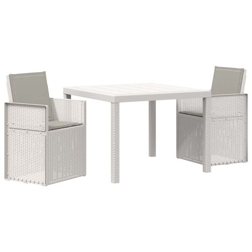 Комплект за хранене в градината 3 pcs Бяло и светлосиво ПП