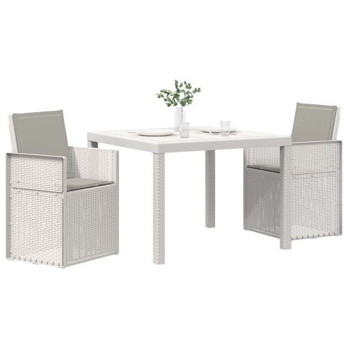 Комплект за хранене в градината 3 pcs Бяло и светлосиво ПП