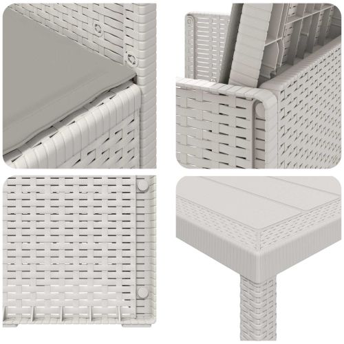 Комплект за хранене в градината 3 pcs Бяло и светлосиво ПП