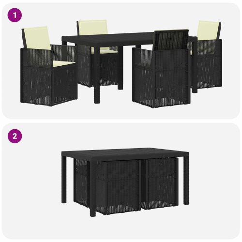 Комплект за хранене в градината 5 pcs Антрацит и кремаво ПП