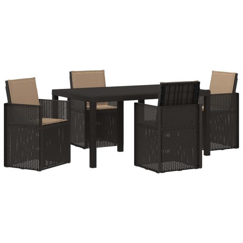 Комплект за хранене в градината 5 pcs Антрацит и таупе ПП