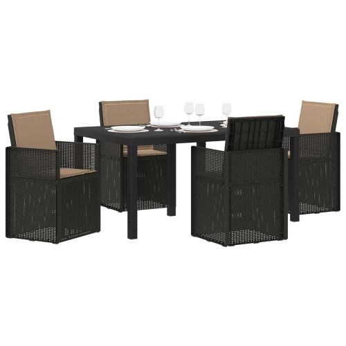 Комплект за хранене в градината 5 pcs Антрацит и таупе ПП