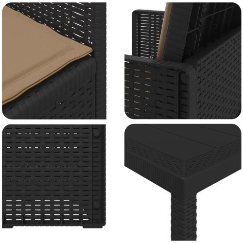 Комплект за хранене в градината 5 pcs Антрацит и таупе ПП