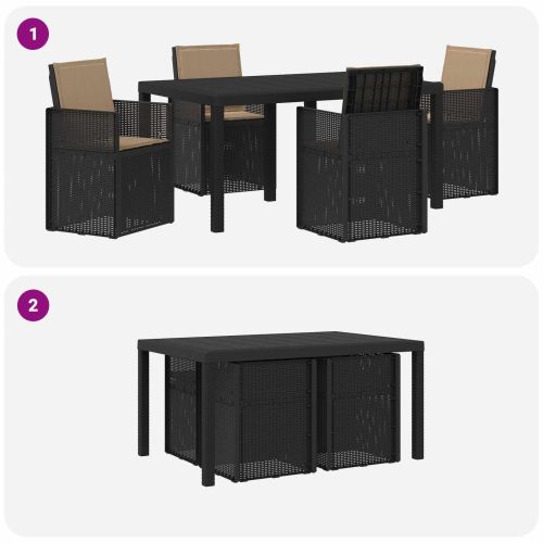 Комплект за хранене в градината 5 pcs Антрацит и таупе ПП