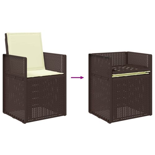 Комплект за хранене в градината 5 pcs Кафяво и кремаво ПП