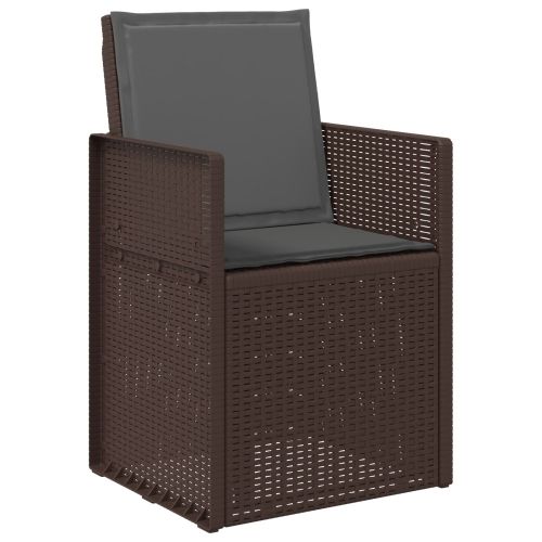 Комплект за хранене в градината 5 pcs Кафяво и антрацит ПП