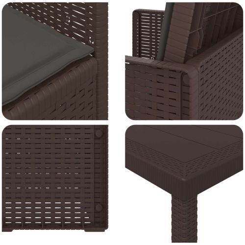 Комплект за хранене в градината 5 pcs Кафяво и антрацит ПП