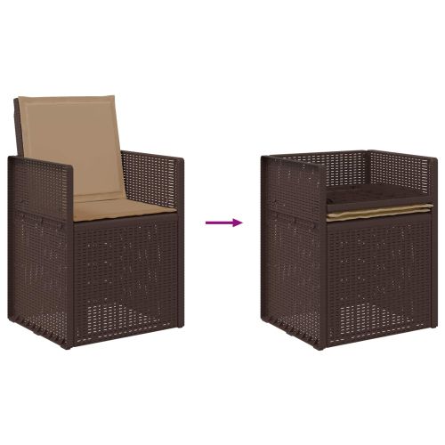 Комплект за хранене в градината 5 pcs Кафяво и таупе ПП