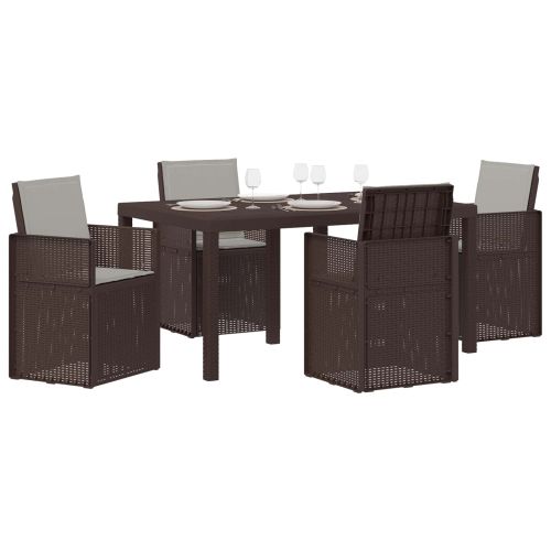 Комплект за хранене в градината 5 pcs Кафяво и светлосиво ПП