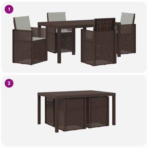 Комплект за хранене в градината 5 pcs Кафяво и светлосиво ПП