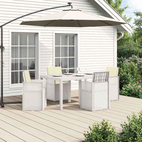 Комплект за хранене в градината 5 pcs Бяло и кремаво ПП