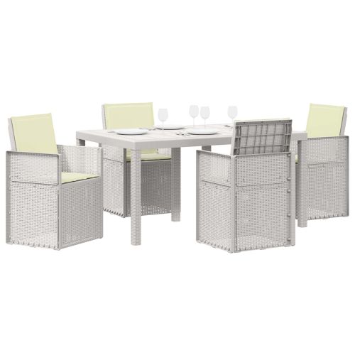 Комплект за хранене в градината 5 pcs Бяло и кремаво ПП