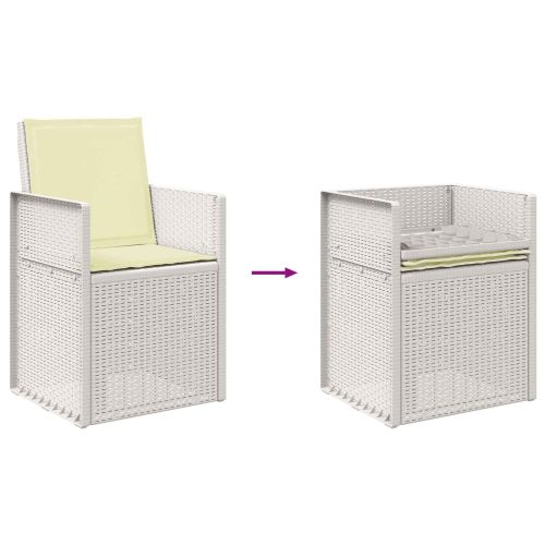 Комплект за хранене в градината 5 pcs Бяло и кремаво ПП