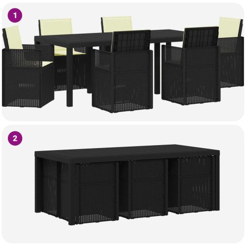 Комплект за хранене в градината 7 pcs Антрацит и кремаво ПП