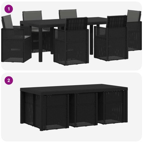 Комплект за хранене в градината с възглавница 7 pcs Антрацит ПП