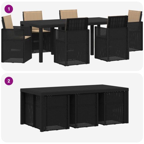 Комплект за хранене в градината 7 pcs Антрацит и таупе ПП