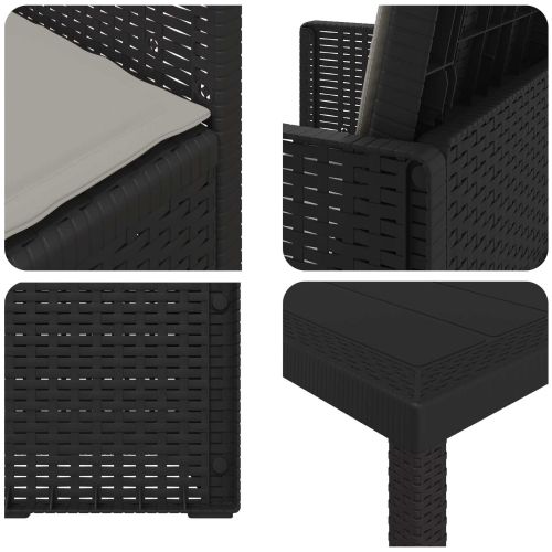 Комплект за хранене в градината 7 pcs Антрацит и Светлосиво ПП